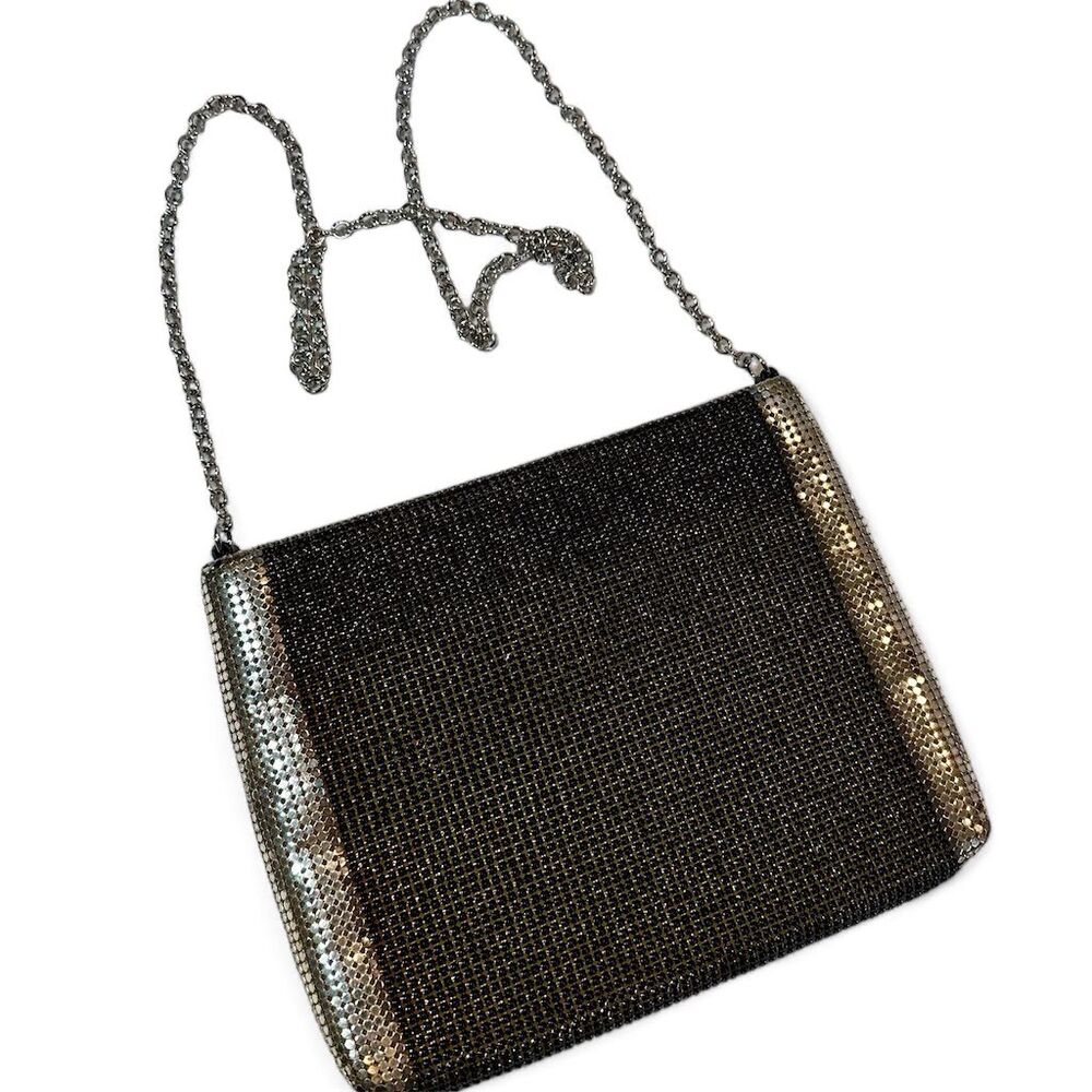 Whiting & Davis-Leo Narducci Black/Silver Mesh Crossbody Bag 1950-60 RARE